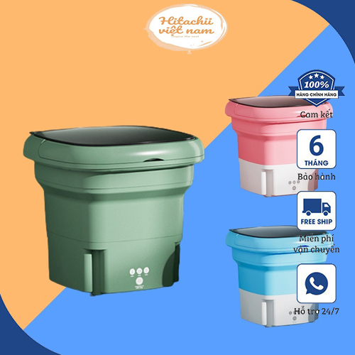 Máy Giặt Mini Cho Bé Máy Giặt Đồ Mini Gấp Gọn Di Động Vắt Khô Khử Khuẩn Bằng Ánh Sáng Xanh Đèn