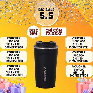  Cốc ly giữ nhiệt coffee holic Donii khắc tên lõi inox 304 giữ nhiệt tốt chống tràn pha cafe và trà tốt 