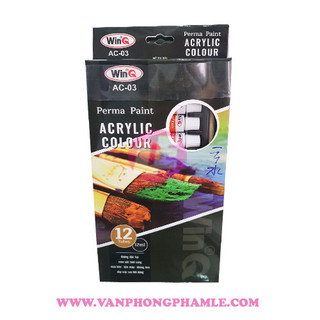 Bộ màu vẽ acrylic 12 màu winq ac-03