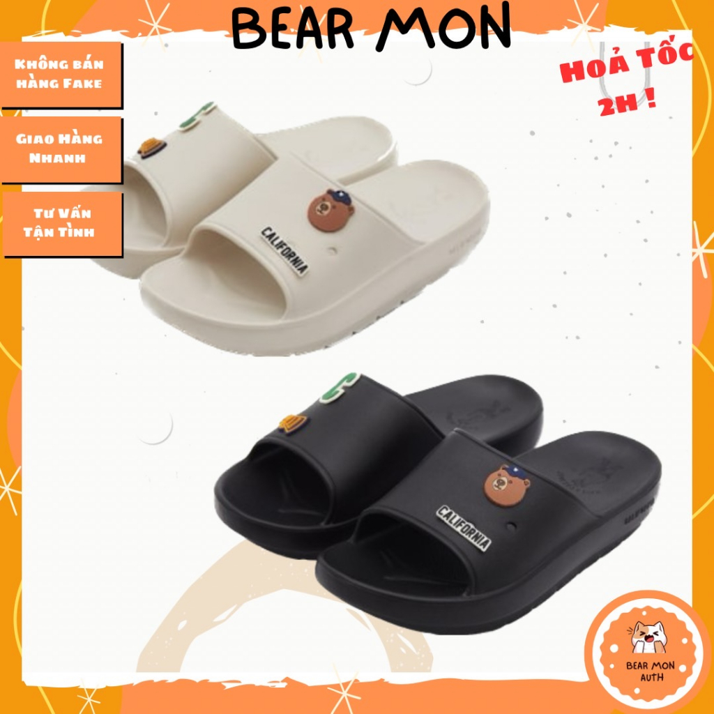 Dép WHOAU Steve DIY Slide / Whapc2403A logo chữ c và hình gấu