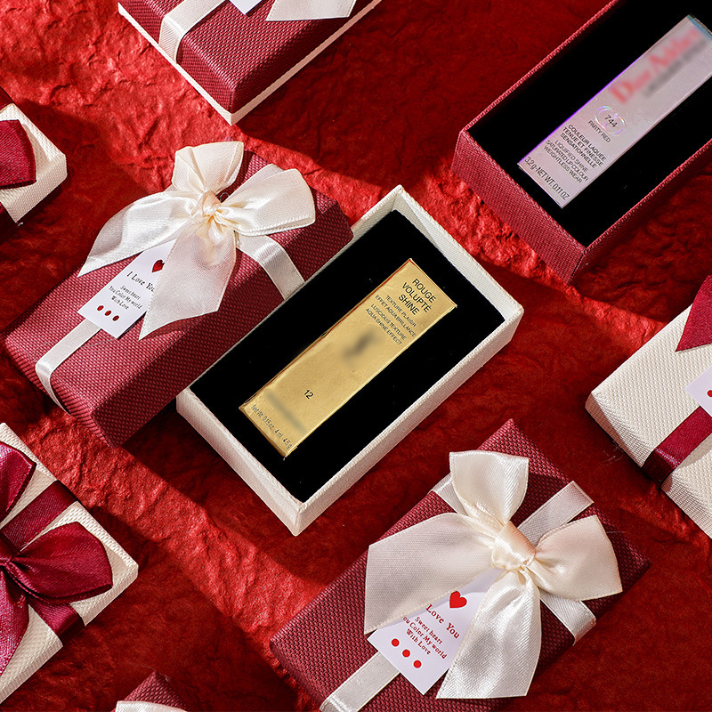 Hộp Đựng Son Cao Cấp Kèm Nơ Mau đen Luxury Gift Box