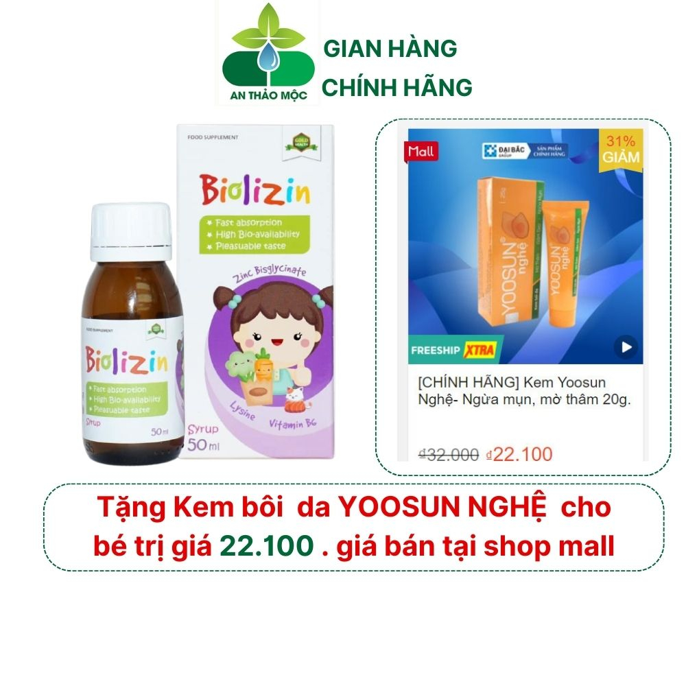 Siro Kẽm Biolizin Mediusa bổ sung lysine và vitamin b6 giúp bé ăn ngon tăng cường sức đề kháng hệ miễn dịch tự nhiên