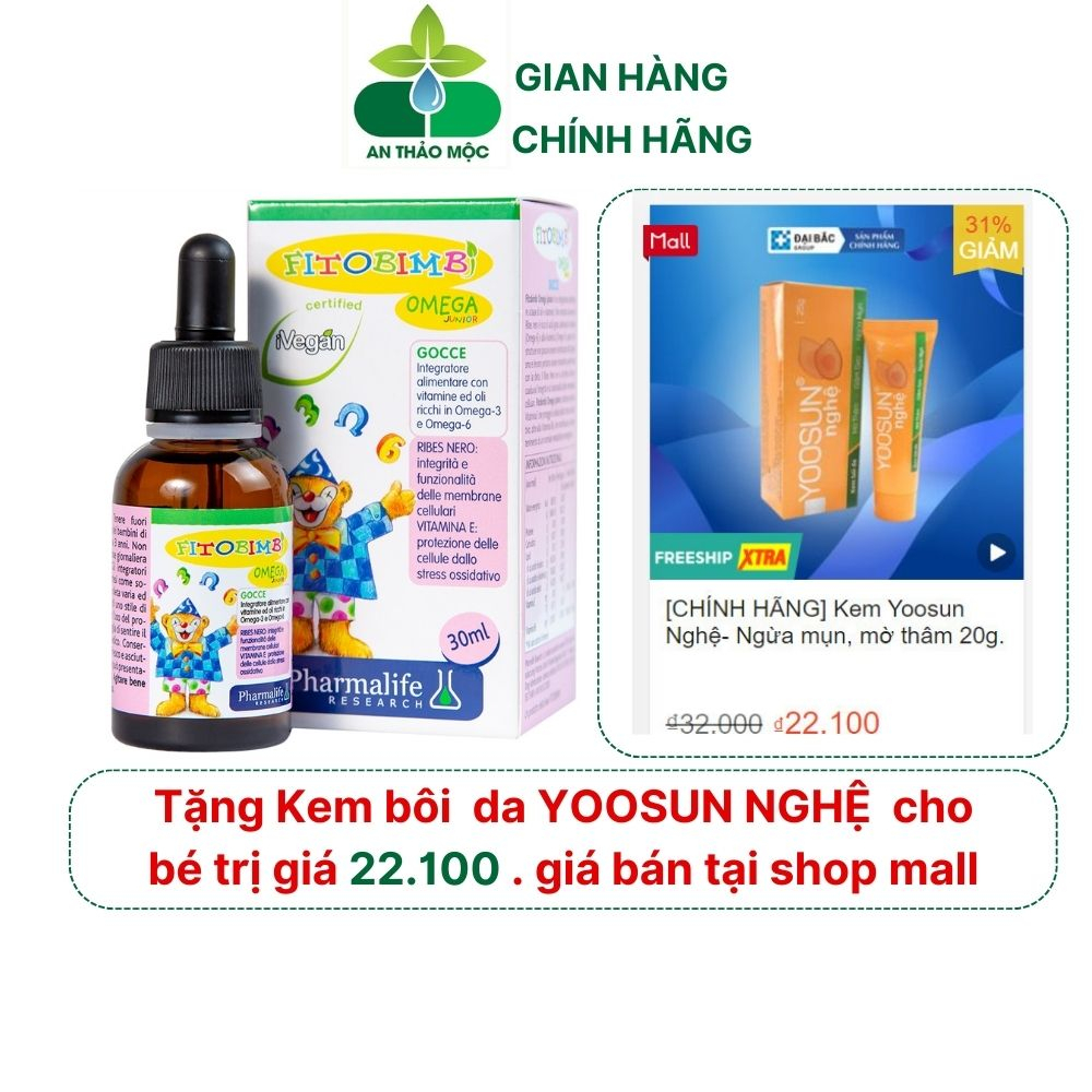 Bổ Sung Omega Thực Vật FITOBIMBI Omega Junior Giúp Bé Phát Triển Trí Não Toàn Diện,Tốt Cho Mắt