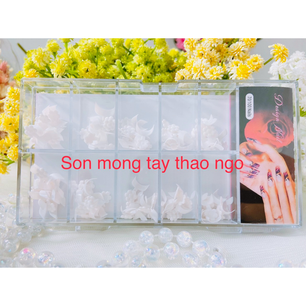 (Hàng mới vềMóng nối kiểu phen đầu móng trắng, chỉ cần dùng keo dán lên dành cho nail
