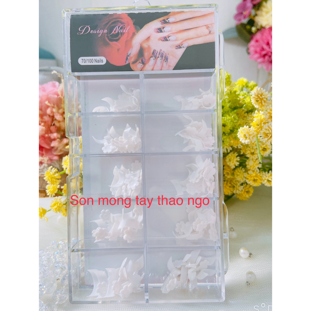 (Hàng mới vềMóng nối kiểu phen đầu móng trắng, chỉ cần dùng keo dán lên dành cho nail