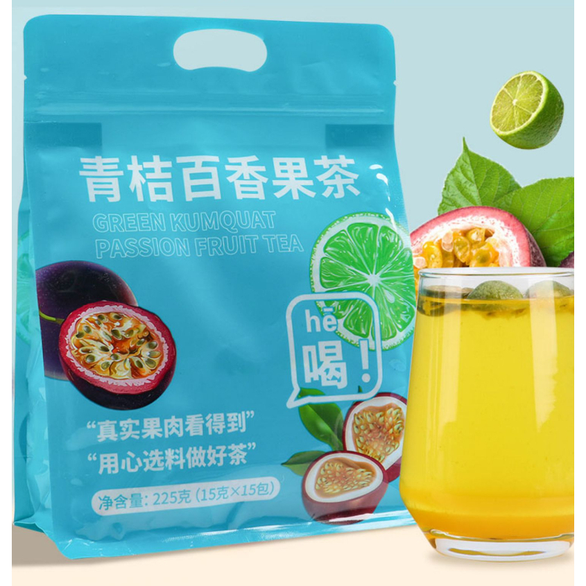 HCM có sẵn - Bịch trà chanh dây kim quất đường phèn sấy khô uống liền - Gói nhỏ 15gr.