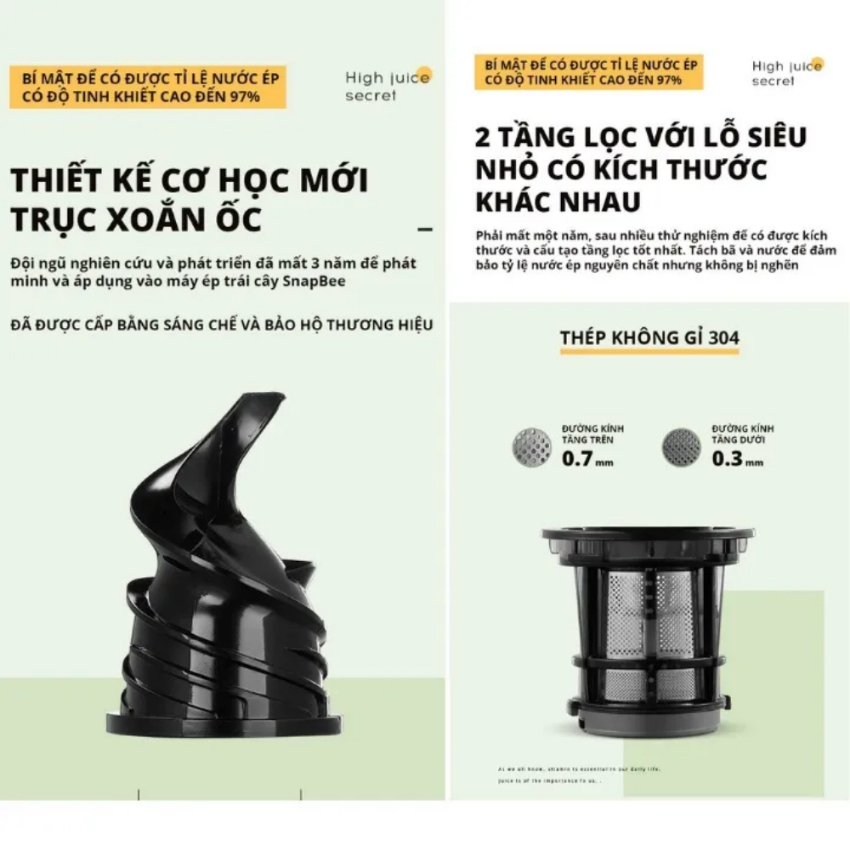 Máy ép chậm mini, máy ép hoa quả, rau củ quả tại nhà đa năng XILANPU chính hãng công suất 80w, bảo hành 12 tháng