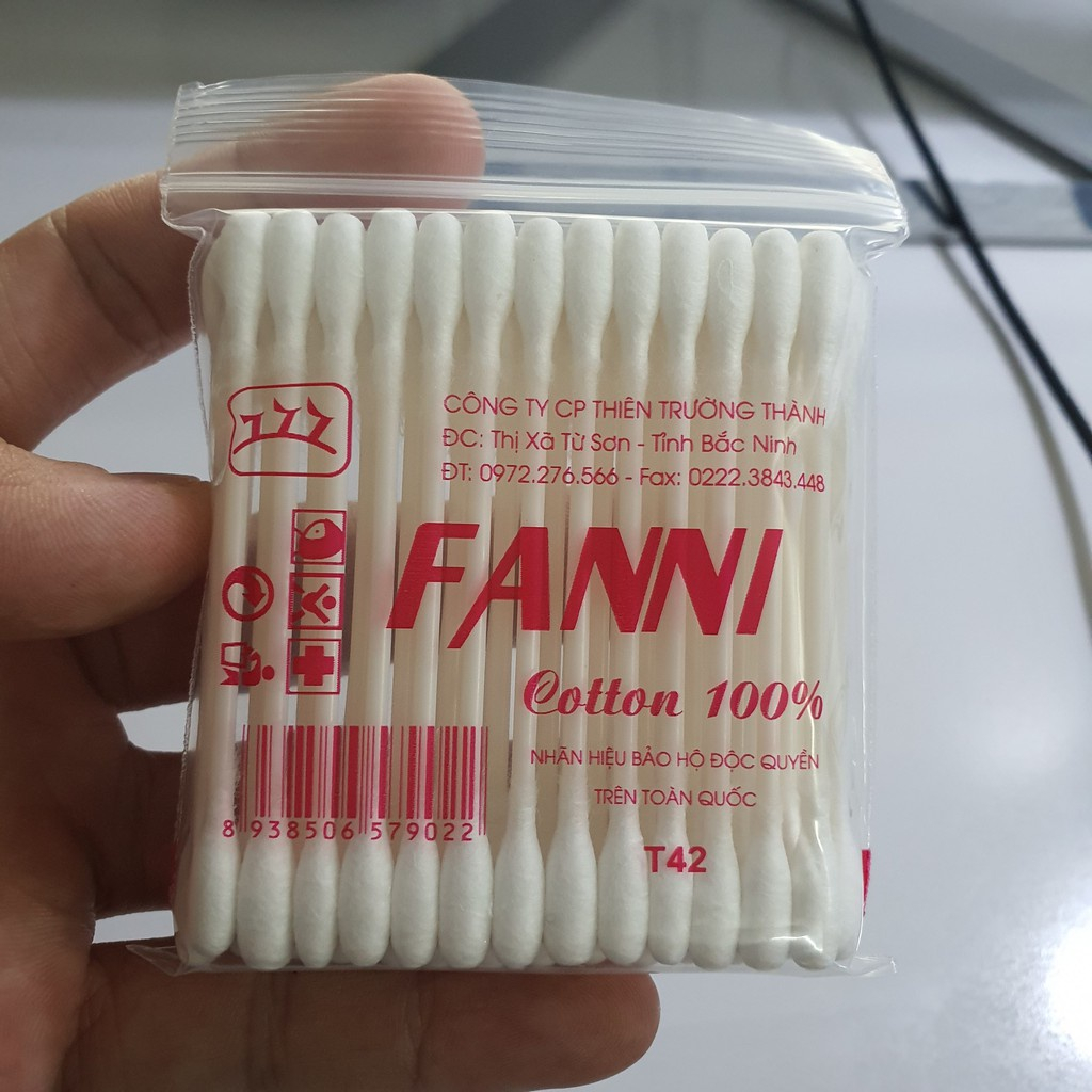 Bông Tăm Fanni, Bông Ngoáy Tai Y Tế  Hàng Việt Nam Bông Gòn Sạch Sẽ, An Toàn Hỗ Trợ Làm Sạch Và Khô Tai