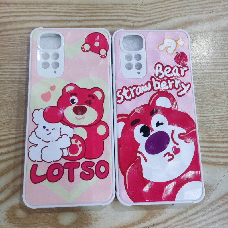 Ốp lưng xiaomi redmi note 11 4G dẻo viền màu lưng in hình gấu dâu có bảo vệ camera