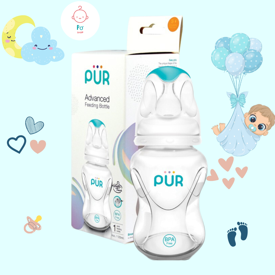Bình sữa cổ thường Pur Advanced 125ml - Sản phẩm không chứa BPA 1801