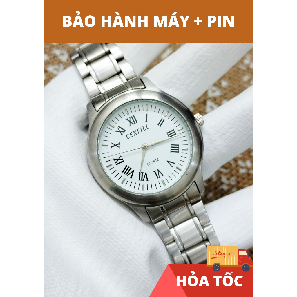Đồng hồ nam Cenfill hàng si Nhật, số la mã nắp xoay [Gò Vấp/Hỏa Tốc]