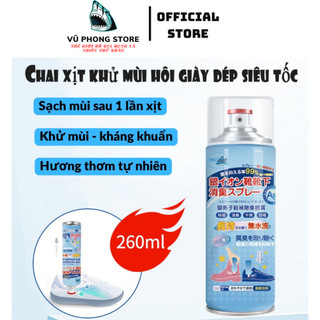 Chai xịt khử mùi giày dép Nano bạc cao cấp, xịt khử mùi hôi chân Nhật Bản kháng khuẩn, an toàn 260ml - Vũ Phong Store