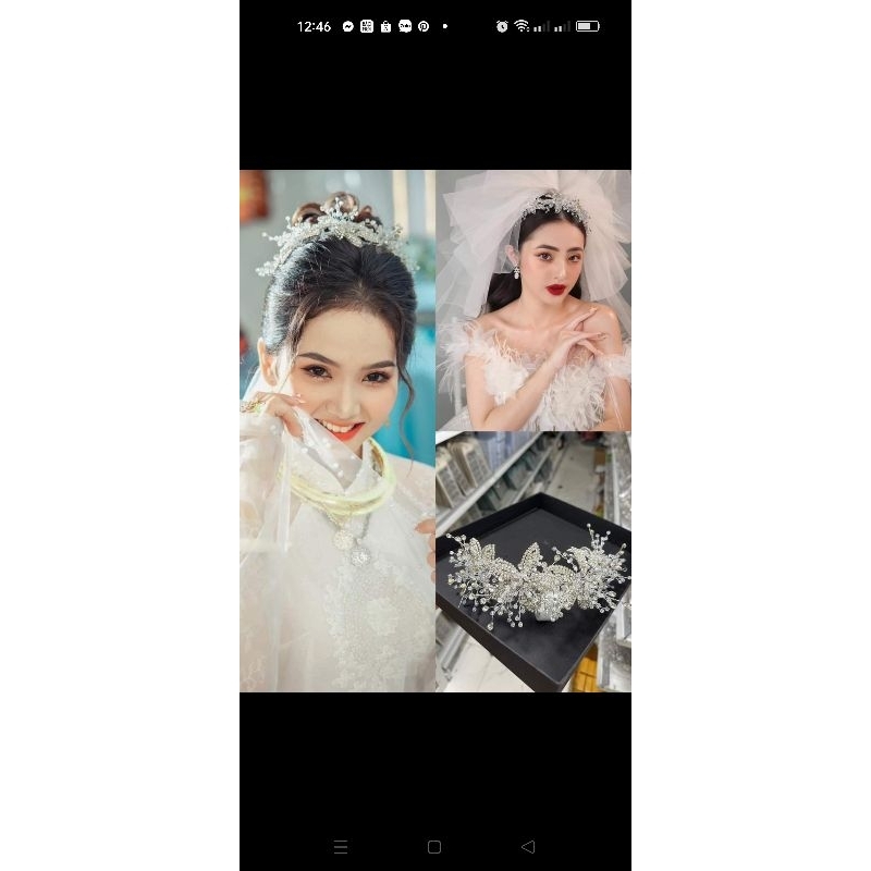 Bờm cài tóc cô dâu