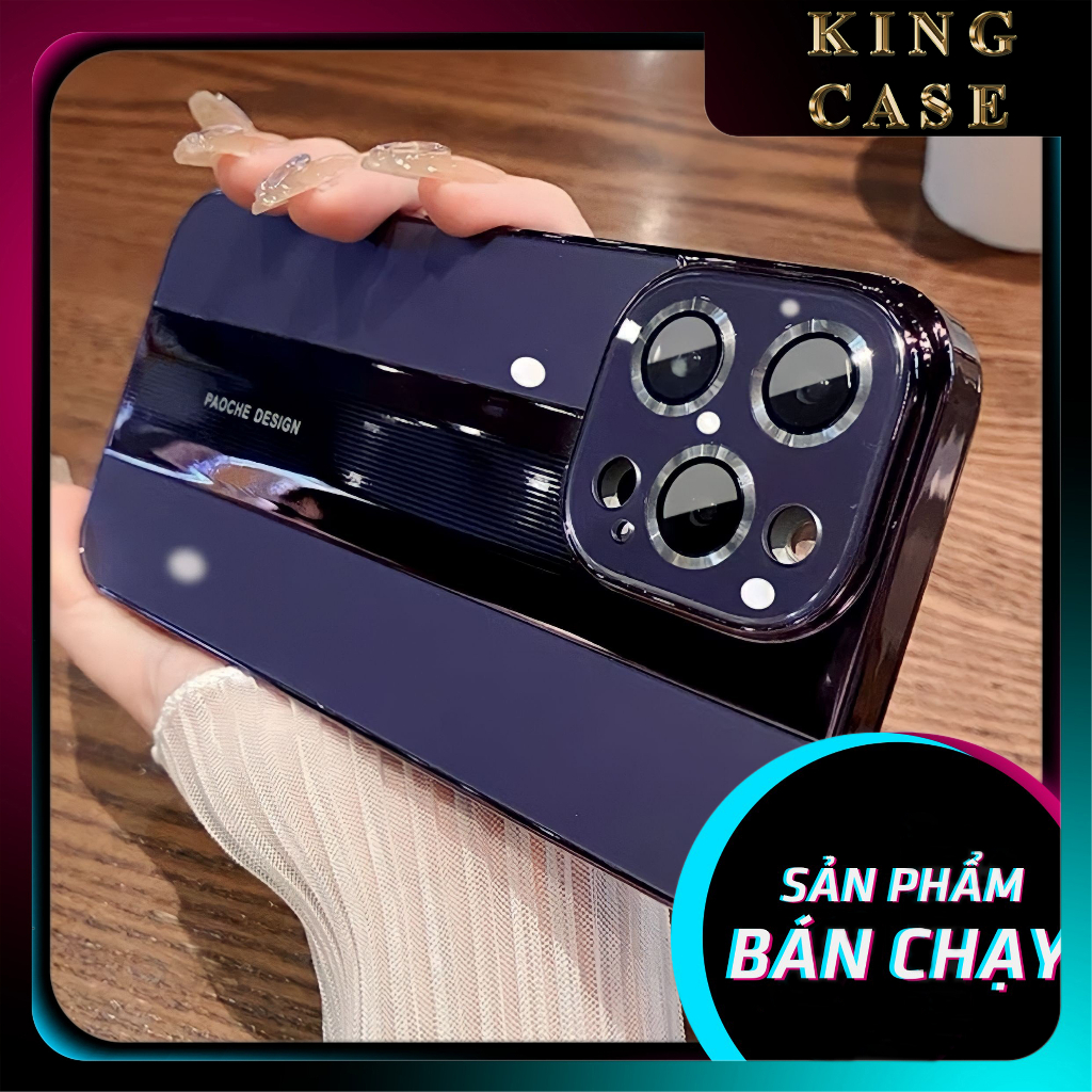 Ốp lưng phong cách porsche kèm cụm cường lực bảo vệ camera cao cấp ( Bản New ) - ip21