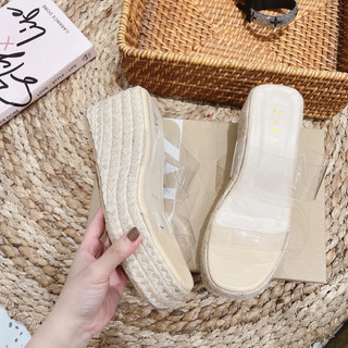 Dép Za.ra Đế Xuồng Cói Mika Trong 7cm Fullbox- CERIHOUSE