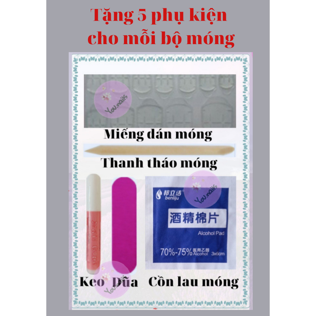 Móng tay giả móng giả đính đá dài nhọn sang trọng cá tính (Z121-Z140)