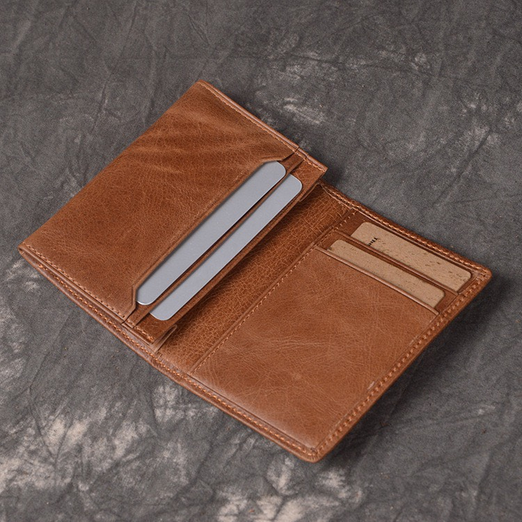 Ví gấp mini đựng thẻ card da thật