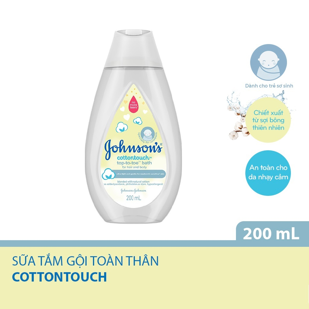 Sữa Dưỡng Thể Tắm Gội Toàn Thân Em Bé Johnson's Mềm Mịn Cotton touch 200ml (Moon Story)