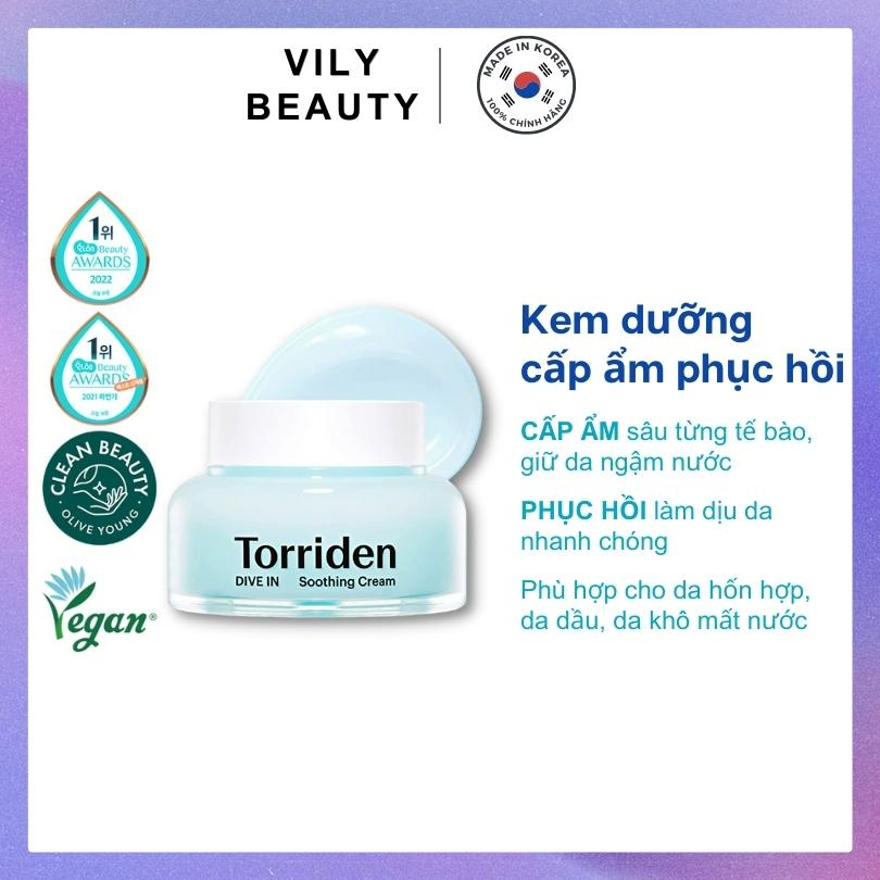 [Bill Hàn] Kem dưỡng cấp ẩm phục hồi Torriden Dive-in Soothing Cream 100ml