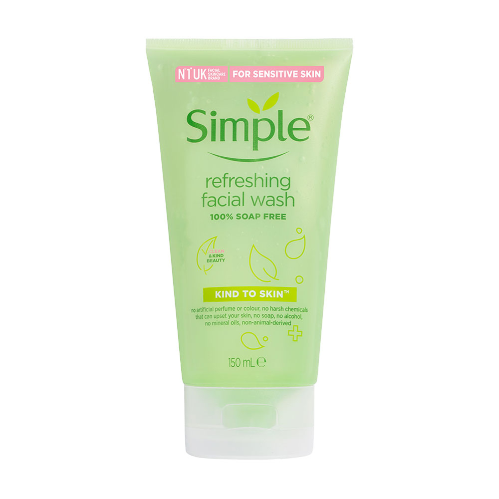 Sữa rửa mặt Simple Refreshing Facial Wash mẫu mới, lành tính sạch thoáng - cho da nhạy cảm 150ml-honghoavt