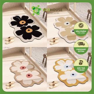 Set 3 thảm lau chân hoạ tiết hình hoa decor trang trí nhà cửa phong cách Hàn Quốc- Combo 3 thảm chùi chân hình bông hoa