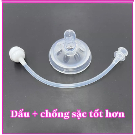 Núm Ti Silicon Cổ Rộng Kèm Ống Hút Avent - Ngồi Hay Nằm Đều Ti Được