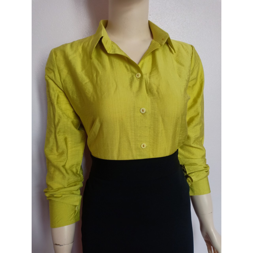 Áo sơ mi nữ đũi trơn tay dài A4208 ảnh thật đủ size từ 40-90kg