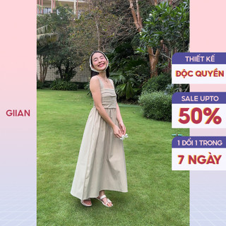 Váy 2 dây kaki dáng dài hàn phong cách Hàn Quốc chính hãng Giian - MV20