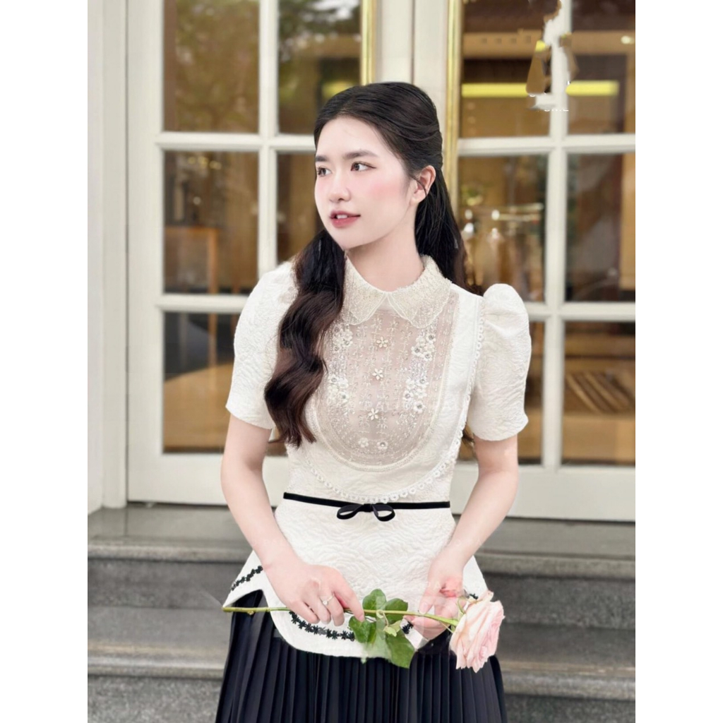 Sét áo chân váy dập ly