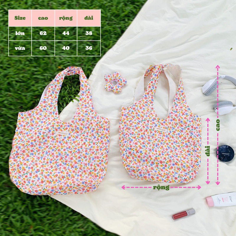 Túi tote HOA NHÍ quai tròn 2 lớp mùa hè dày dặn_MỌt handmade