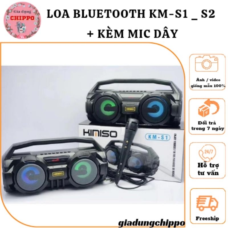 Loa Bluetooth Kimiso KM-S1/S2 Hát Karaoke ( Tặng Kèm Míc Hát )