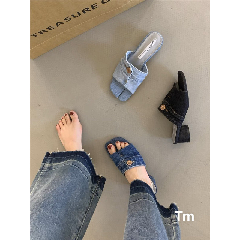 Guốc bò khuy cao 4 phân trendy