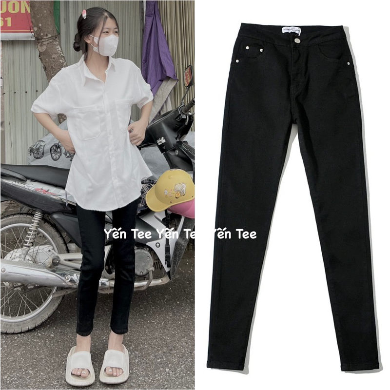 ( Chất Mềm Đẹp ) Quần jean nữ , Quần jeans ôm Đen Cực Dễ mặc