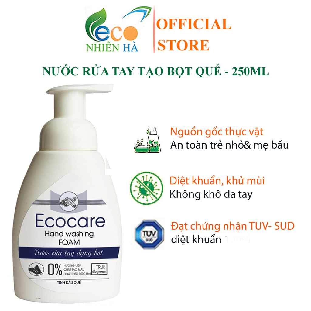 Nước rửa tay ECOCARE 250ml tinh dầu quế hữu cơ nước rửa tay tạo bọt không khô da tay