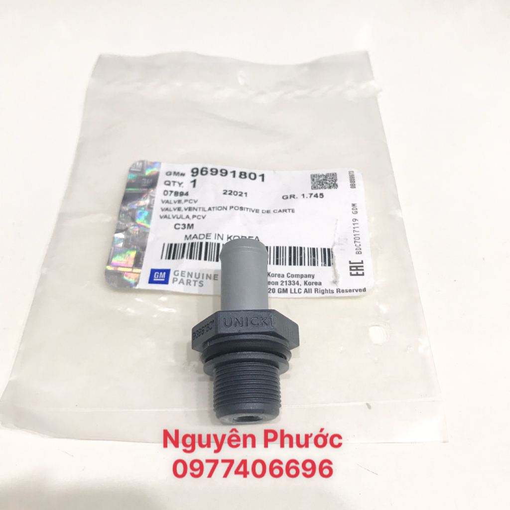 Van hơi thừa/ Van một chiều thông hơi nắp giàn cam CHEVROLET SPARK M300 /MATIZ 4 - Hàng xịn GM chính hãng: 96991801