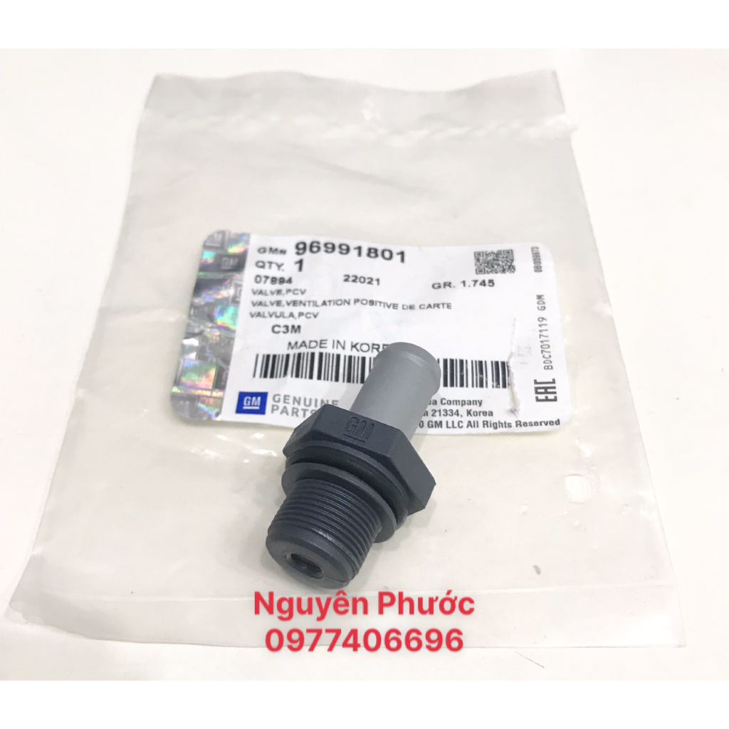 Van hơi thừa/ Van một chiều thông hơi nắp giàn cam CHEVROLET SPARK M300 /MATIZ 4 - Hàng xịn GM chính hãng: 96991801