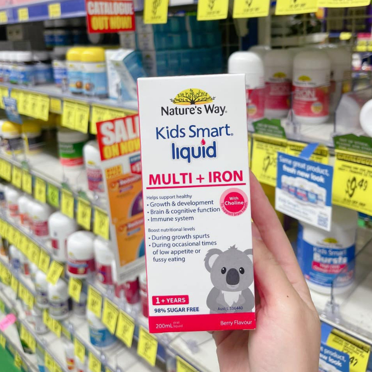 Sắt Nature's Way Kids Smart Multi Iron Liquid Úc Cho Bé Từ 1 Tuổi - Chai 200ml