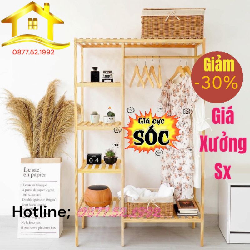 Tủ Lắp Ráp - Kệ Lắp Ráp Đa Năng 2 Buồng - Gỗ Thông đa năng