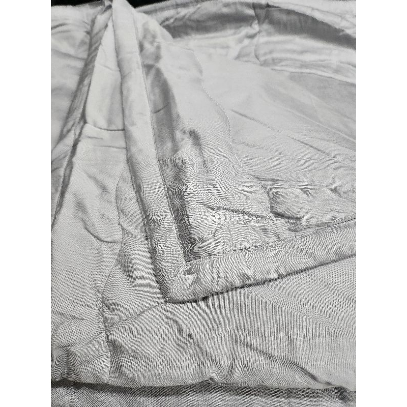 Chăn mền lẻ chần hè bông sữa chất liệu Tencel Modal cao cấp Xám bạc trơn