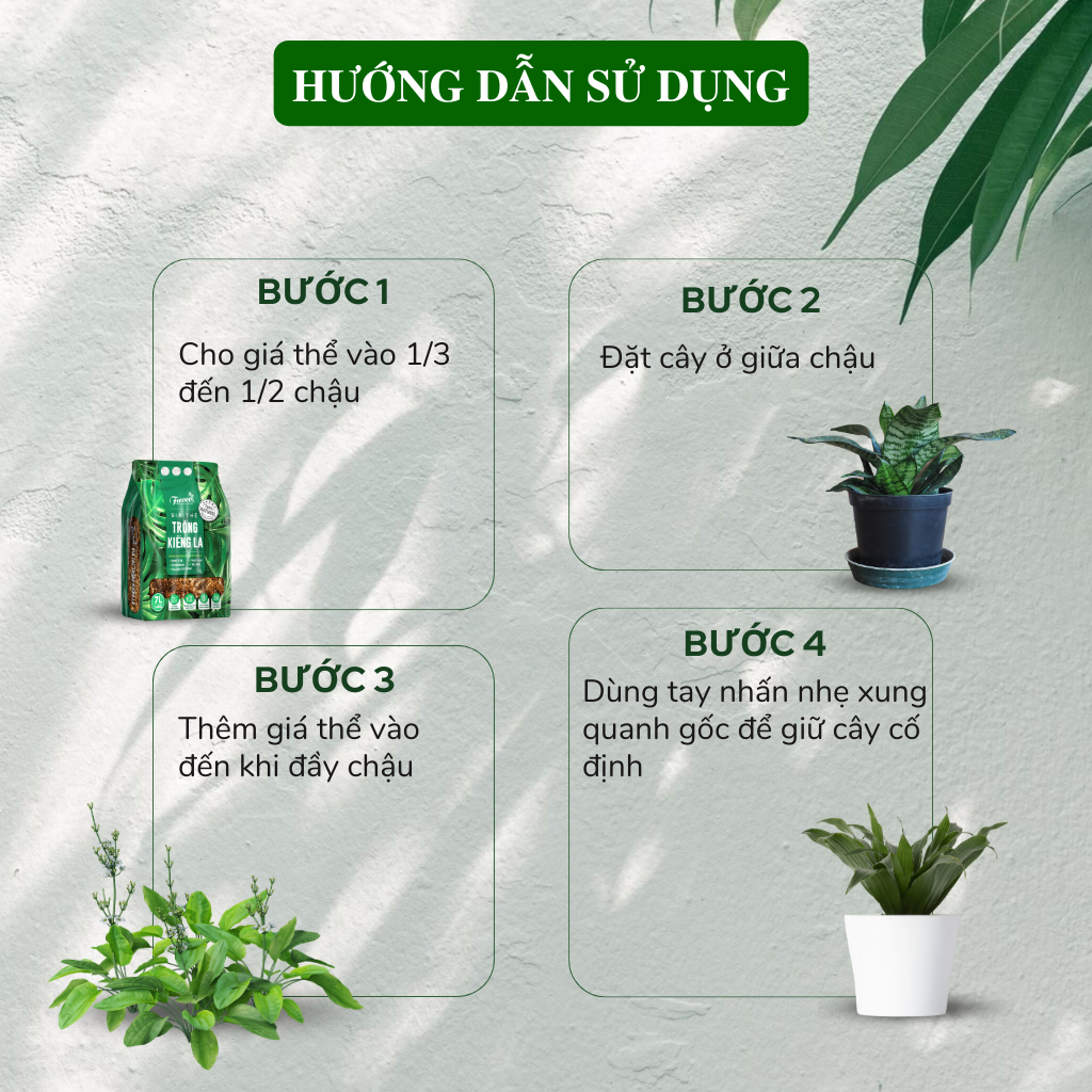 Đất trồng kiểng lá, giá thể trồng các cây kiểng lá, cây trong nhà Monstera, Anthurium, Bàng Singapore, túi 7 lít