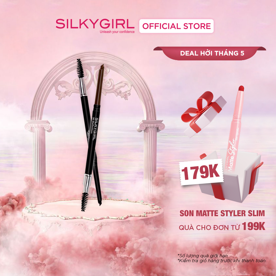Chì Mày 2 Đầu Silkygirl Hi-Definition Brow Pencil 0.35g