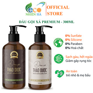 Dầu gội thảo dược dầu xả tóc ECOCARE PREMIUM 300ml kích thích mọc tóc, giảm gàu ngứa gãy rụng