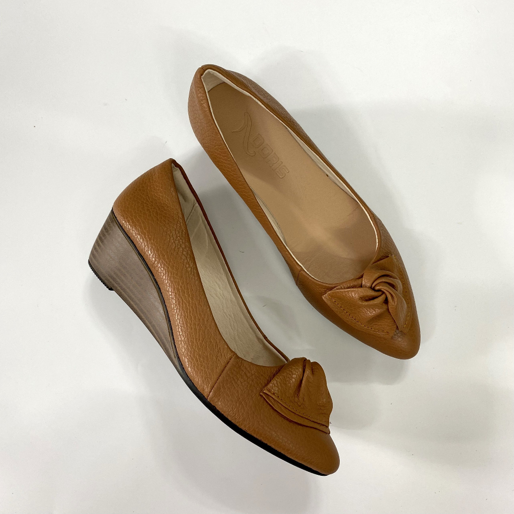 Giày Búp Bê Đế Xuồng 5cm Da Thật Êm Chân Màu Đen Cao Cấp 506- FORM NHỎ - CÓ BẢO HÀNH.