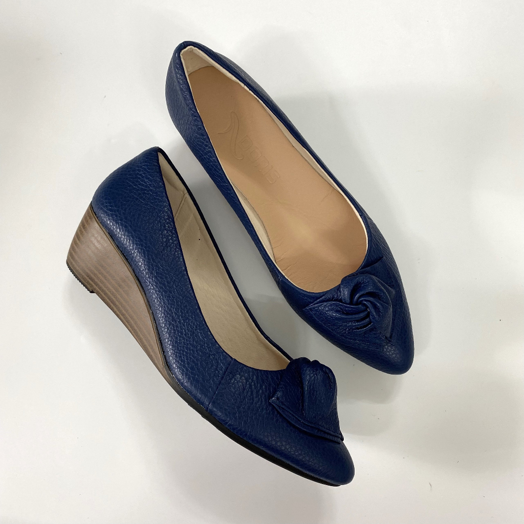 Giày Búp Bê Đế Xuồng 5cm Da Thật Êm Chân Màu Đen Cao Cấp 506- FORM NHỎ - CÓ BẢO HÀNH.