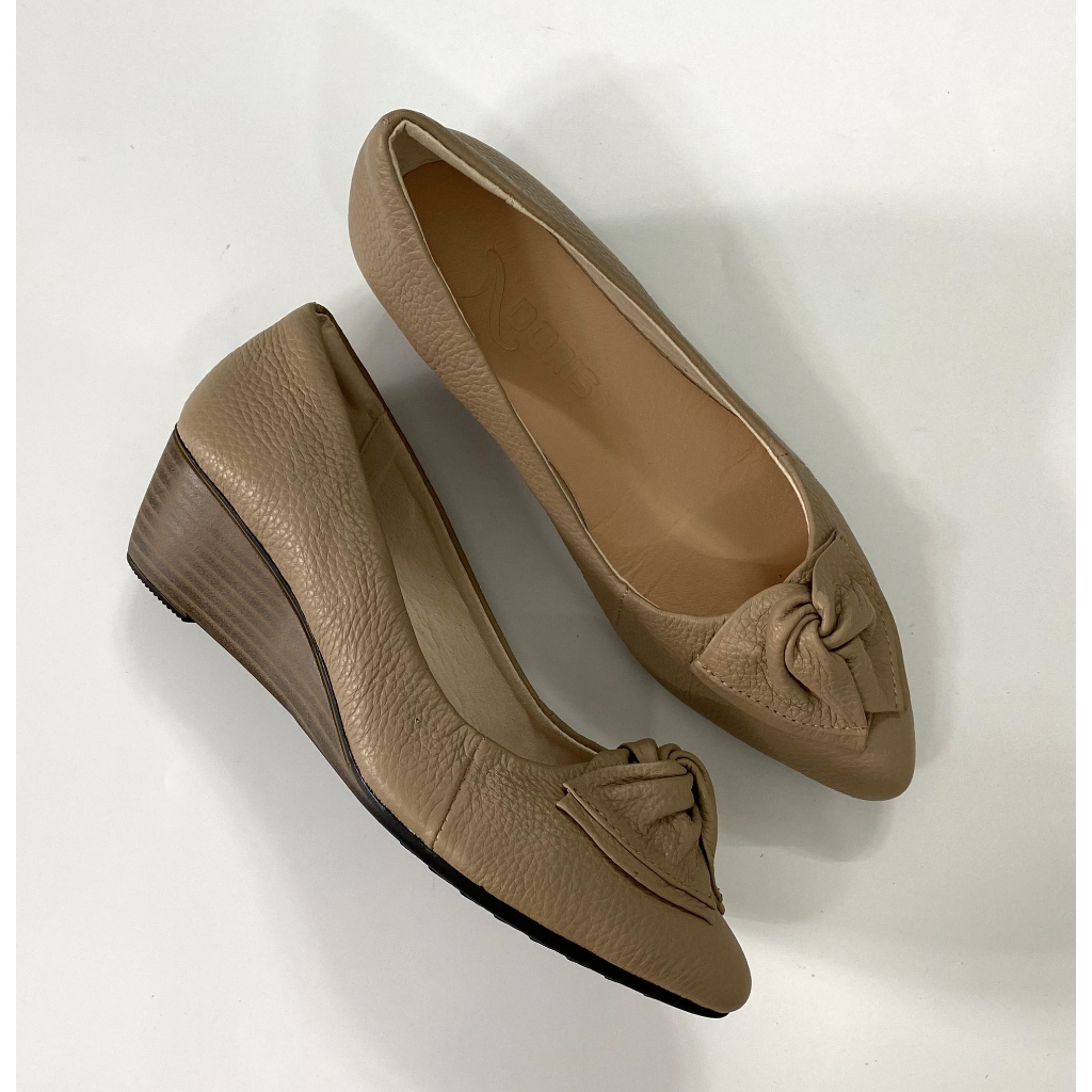 Giày Búp Bê Đế Xuồng 5cm Da Thật Êm Chân Màu Đen Cao Cấp 506- FORM NHỎ - CÓ BẢO HÀNH.