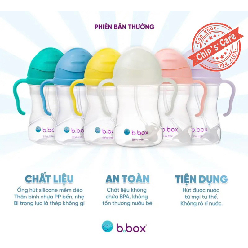Bình nước 360 độ B.Box Bbox cho bé tập uống nước 240ml phiên bản màu Pastel