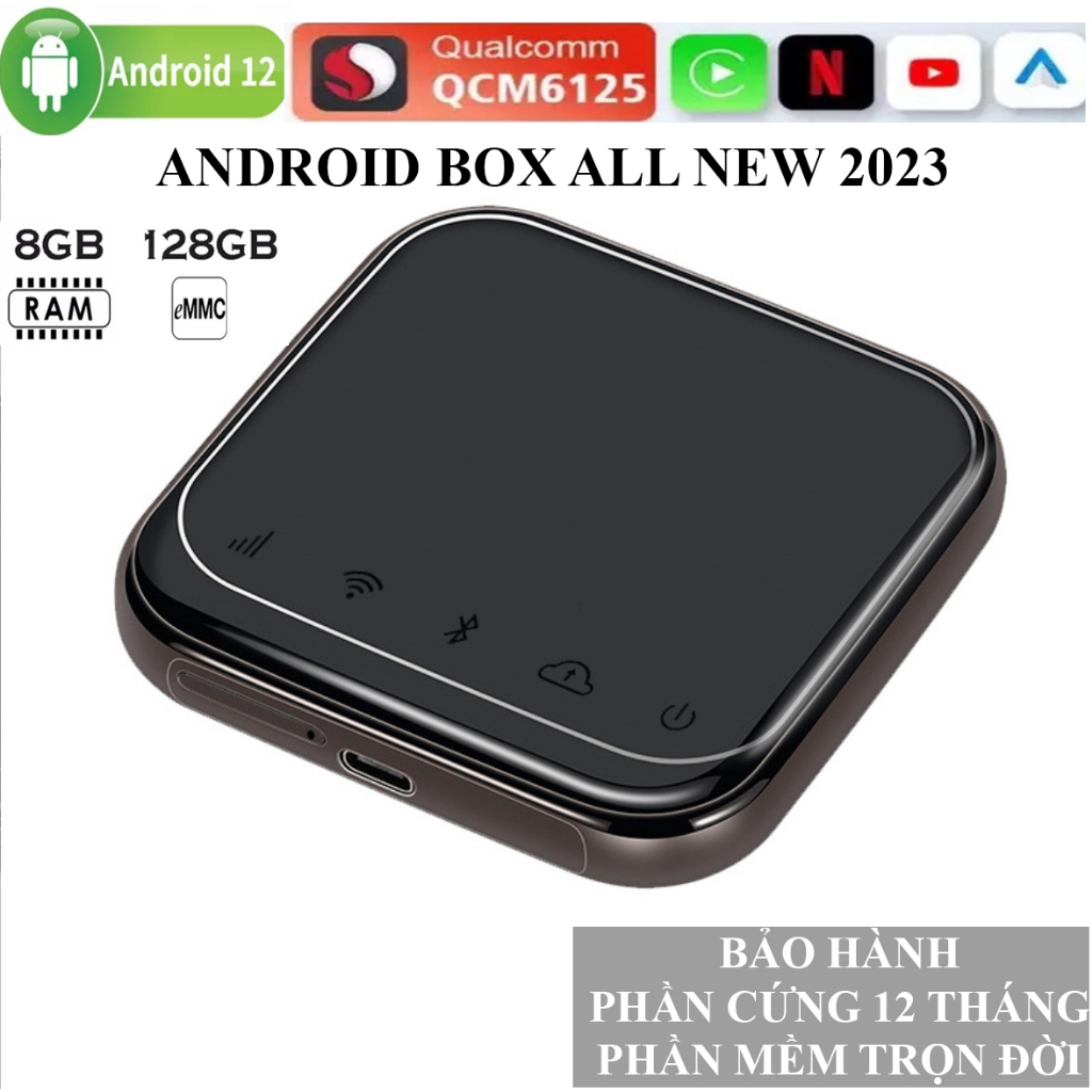 Carplay Android Box ô tô xe hơi, model A9 2023 cấu hình KHỦNG mạnh nhất - Biến màn hình Zin Thành Màn Hình Android
