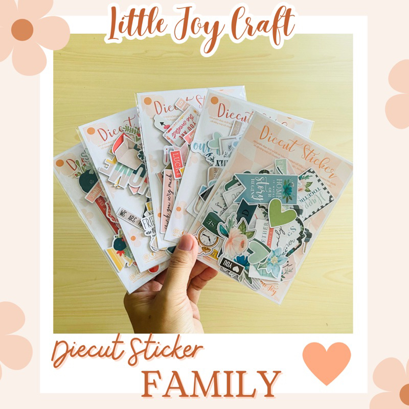 (Part4) - DIECUT STICKER trang trí Khung ảnh nổi 3D, sổ Scrapbook, Lovebox…chủ đề Gia đình (FAMILY)