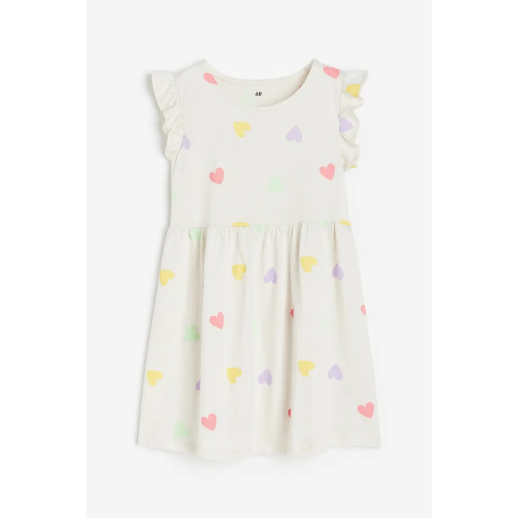 Váy sát nách cánh tiên heart kẻ xanh tím chấm bi HM H&M_hàng chính hãng authentic