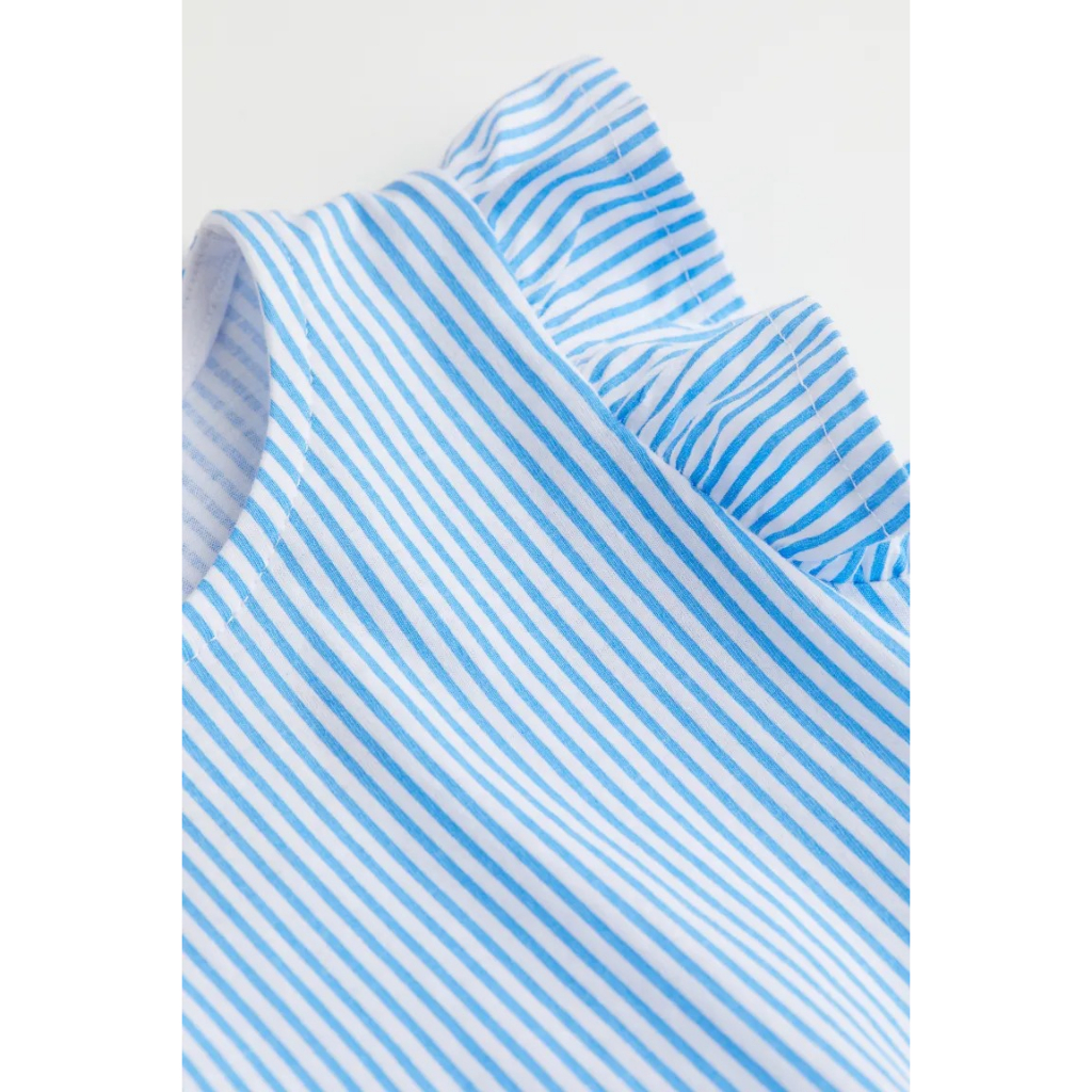 Váy sát nách cánh tiên heart kẻ xanh tím chấm bi HM H&M_hàng chính hãng authentic